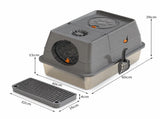 Dark Grey Large Stainless Steel Cat Litter Box, Foldable Covered Cat Litter Tray with Top & V1243-MSPT144-DARKGARY-M-OO