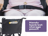 EQUIPMED Folding Transit Manual Wheelchair, Attendant Propelled, Steel Frame, Wide Seat, Comfortable V219-HELWLCEQB51A