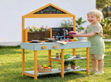 Keezi Kids Mud Kitchen Play Kitchen Toy Kitchen Set with Blackboard 110cm PLAY-WOOD-TRG-BOARD
