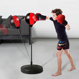 Red kids boxing set, standing punching bag, boxing gloves kids, kids fitness equipment, boxing V1347-140-82478