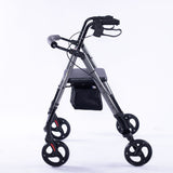 EQUIPMED 4 Wheel Lightweight Rollator Walker, Aluminium Frame, Seat, Carry Bag, for Seniors, V219-HELWLKEQ95TB
