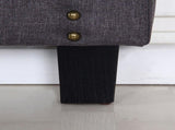 Bed Head Queen Size Charcoal Headboard with Curved Design Upholstery Linen Fabric V43-BED-CARLQCH