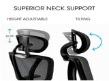 Fortia Ergonomic Office Desk Chair, Coolmesh Fabric, Adjustable Lumbar Support, Headrest, Armrest V219-OFFOCRFOE6KA