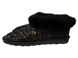Womens Australian Sheepskin Wool Fur Mini UGG Ankle Boots in Gold Black - 5 V563-D2390-BLACK-5