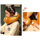 U Shaped Neck Pillow Portable Cute Head Pillow for Office Nap Travel Car Sleeping Smile Bread V1294-YM0716-3117220185312