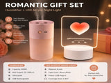 Creative Romantic Home Gift Set - Pink Dual Spray USB Humidifier with Warm LED Night Light and White V888-ELOSUNG53400