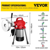 0.75-4 Inch Sectional Pipe Drain Cleaning Machine 400PRM Snake Cleaner Pipe Drain Cleaning Machine V952-75XGDSTQAB0000001V3