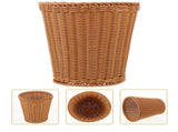 Compact Brown Woven Trash Can Multi Use Storage Basket for Bathroom Bedroom Kitchen V1369-AZ3-W-12131