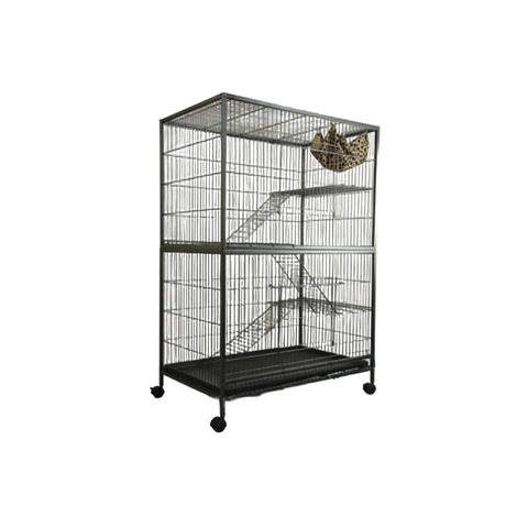 YES4PETS Pet 140cm 4 Level Bird Ferret Parrot Cage Aviary Cat Castor V278-FC140