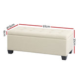 Artiss Storage Ottoman Blanket Box 97cm Linen Beige OTM-L2-LINEN-BEIGE