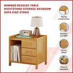 Bamboo Bedside Table Nightstand Storage Bedroom Sofa Side Stand 838001