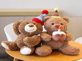 30cm Birthday Cake Teddy Bear Plush Toy - Soft Hugging Pillow with Party Hat V888-ELOSUNG51390