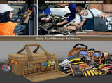 14 Inch Tool Bag Wide Mouth Tool Organizer with Adjustable Shoulder Strap & Ergonomic Handle Large V1192-AZ-W-32219