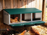 i.Pet Chicken Nesting Box Roll Away 3 Holes Metal Wall Mounted Nest Box Green PET-CHICK-BOX-3H-GN
