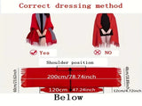 Double-sided Jacquard Cheongsam Shawl, Color-Blocked Fringed Cape Design, Autumn/Winter Fashion & V1232-SMWJPJ006