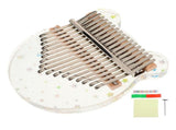 1Set Portable Acrylic 17-Key Thumb Piano Kalimba with Bear Shape and Carrying Bag V1192-AZ-W-22498