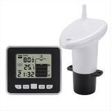 Ultrasonic Wireless Water Tank Liquid Level Meter with Temperature Sensor Level Monitor Time Display V1366-AZ2-W-21680