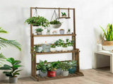 Heavy Duty Hanging Plant Stand with Multiple Pot Shelves V767-XJJ698
