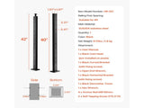 Cable Railing Post, 106.7x5x5cm Level Deck Stair Posts, 1-Pack Stainless Steel Cable Handrail Post, V952-1JZLGZXHS106AWJO6001V0