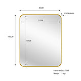 Gold Metal Rectangle Mirror - Small 80cm x 100cm V292-MIRR-MTL066