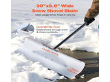 Snow Pusher Shovel, 76.2 cm Outdoor Snowplow Shovel with Ergonomic Grip, HDPE Plastic Blade, Winter V952-WLKSL3035INC7ZY9Y001V0