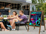 Vintage Neon LED Message Writing Board Stand Pavement Sign Illuminated Erasable V767-ZJJ93-S