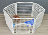 YES4PETS 6 Panel Plastic Pet Pen Pet Foldable Fence Dog Fence Enclosure With Gate White V278-BP206-PEN6PANEL-WHITE