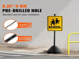 Portable Post, 5 ft Cast Iron Post Holder with Hard Plastic Base & Wheels, Movable Parking V952-LBGBXSBZGZTYS7TE8V0