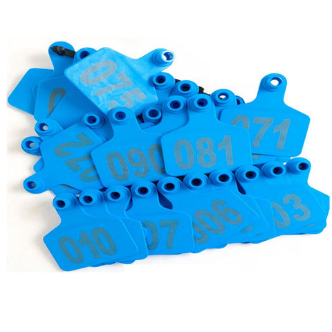 1-100 Cattle Number Ear Tags 6x7.5cm Set - Medium Blue Cow Sheep Livestock Label V238-SUPDZ-32497381048400