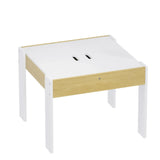3-Piece Kids Table and Chairs Set in White with Storage, 60x60x48cm V178-59315