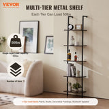 VEVOR Industrial Square Pipe Shelf 5 Tier 40x30x178cm Wall-Mount for Bedroom V952-JSGZWJFGHMBH9PIGIV0