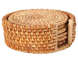 6 PCS Rattan Coasters Hand Made Teacup Coasters Set Insulated Rattan Cup Placemat Teacup Accessories V1294-YM0716-3118220144312