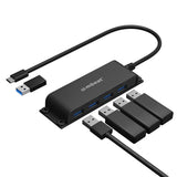 mbeat Mountable 4-Port USB-A & USB-C Adapter Hub - 60cm Data Cable, USB 3.0, 2.0 High-Speed Data V1202-V2-USMB-MB-HUB-E04