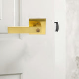 Interior Privacy Door Lever Handle Set, Alloy Material, 1 Set for Home and Office Door Security V1366-AZ2-W-17336