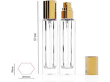 15-Piece/3-Set Sliver Premium Glass Travel Perfume Atomizer Set - 10ml Portable Refillable Sprayers V888-ELOSUNG45753