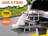 Folding Dog Stair Lightweight Aluminium Dog Ramp Adjustable Height 5 Steps Pet Ladder Loads up to V985-DOGSTAIR