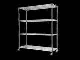 Modular Wire Storage 120x45cm Steel Shelving Chrome With Wheels For Garage Kitchen Or Retail Storage V63-841041