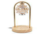 Candle Warmer Lamp Glass Dimmable Electric Scented Wax Melter with 2 50W Bulbs Wooden Base for Home V1294-YM0901-3119240061411