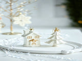 White & Gold 6 Pieces Assorted Hanging Ornament Set, Mixed Designs For Christmas & Halloween Scene V1221-XM-LB4106-ZS100