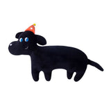 Cute Animal Plush Pillow Soft Comfortable Elastic Stuffed Doll Cushion for Home Bedroom Black Dog V1294-YM0626-3117220309812