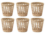 6 PCS Woven Cup Holders Anti Scald Hollow Straw Woven Glass Cup Sleeve for Glass Bottles Plastic V1294-YM0706-3118230180611