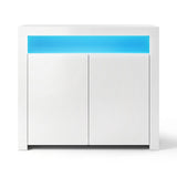 Artiss 2x Buffet Sideboard Cabinet LED Cupboard High-Gloss Storage Pantry ARNO FURNI-N-LED-SID01-WH-ABX2