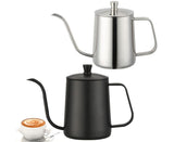 600ml Pour Over Kettle Coffee Maker Stainless Steel Gooseneck Drip Tea Pot Jug-Black 600ML V1263-JX-293