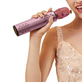 Multifunctional Wireless Bluetooth Karaoke Microphone Pink V1263-JX-6968-2