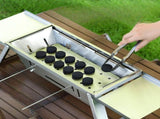 Silver Gray portable barbecue grill, outdoor grill, camping grill, lightweight grill, picnic grill, V1347-132-GRA-61622