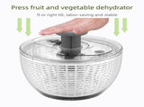 6L Manual Salad Spinner with One Touch Brake Button, Large Capacity Vegetable Fruit Dryer Washer for V1265-YY-254