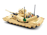 Sluban B0892 Model Kit M1A2 Abrams Main Battle Tank US Army Desert Armor Vehicle Military Build SLB0892