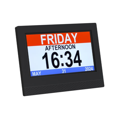 Artiss 7" Digital Day Clock Calendar Alarm Black DDC-7INCH-BK