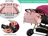 Convertible Diaper Bag - Wide Opening - 14 Pockets - Stylish - Baby Changing Bag - with Stroller V1188-ZXY-10612