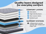 Giselle Bedding 34cm Double Mattress Hybrid, Pocket Spring Bed Mattress MATTRESS-B-TT34-D